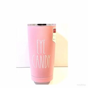 NEW Rae Dunn Eye Candy Bubblegum Pink Insulated Stainless Steel Tumbler w/Lid